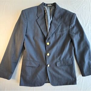 Claiborne Blazer Navy Blue Golden Button Old Money Quiet Luxury Y2K 2010s